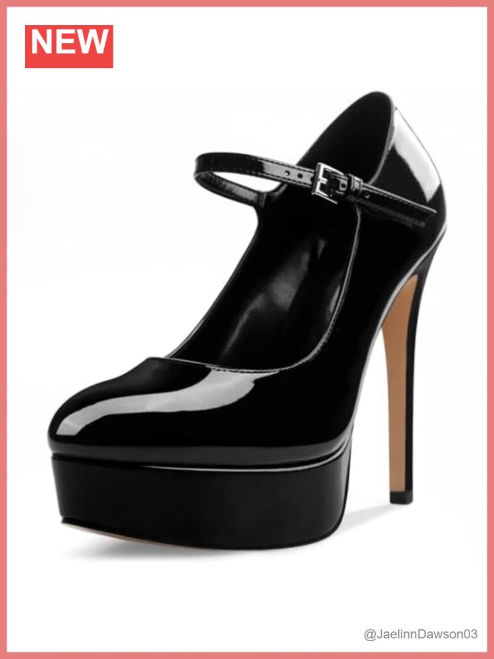 Women's Platform Stiletto Heels Closed Toe Mary Jane Pumps 5.3" Heel Patent